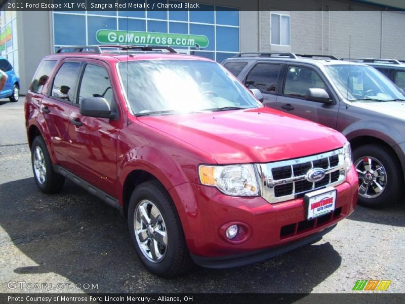 Sangria Red Metallic / Charcoal Black 2011 Ford Escape XLT V6