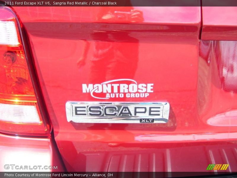Sangria Red Metallic / Charcoal Black 2011 Ford Escape XLT V6