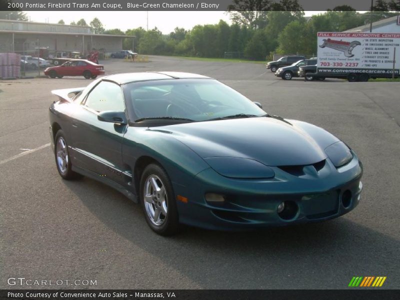 Blue-Green Chameleon / Ebony 2000 Pontiac Firebird Trans Am Coupe