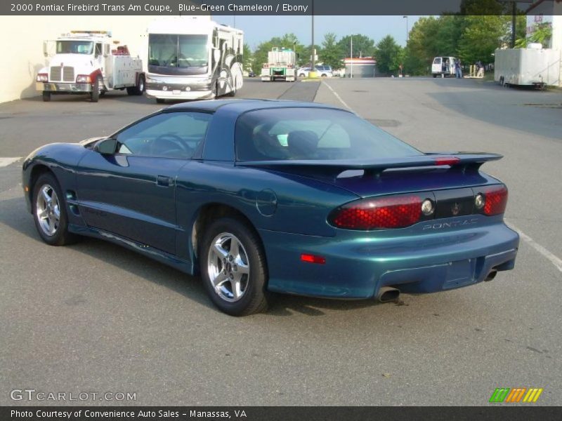 Blue-Green Chameleon / Ebony 2000 Pontiac Firebird Trans Am Coupe