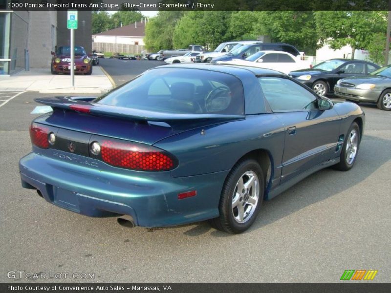Blue-Green Chameleon / Ebony 2000 Pontiac Firebird Trans Am Coupe