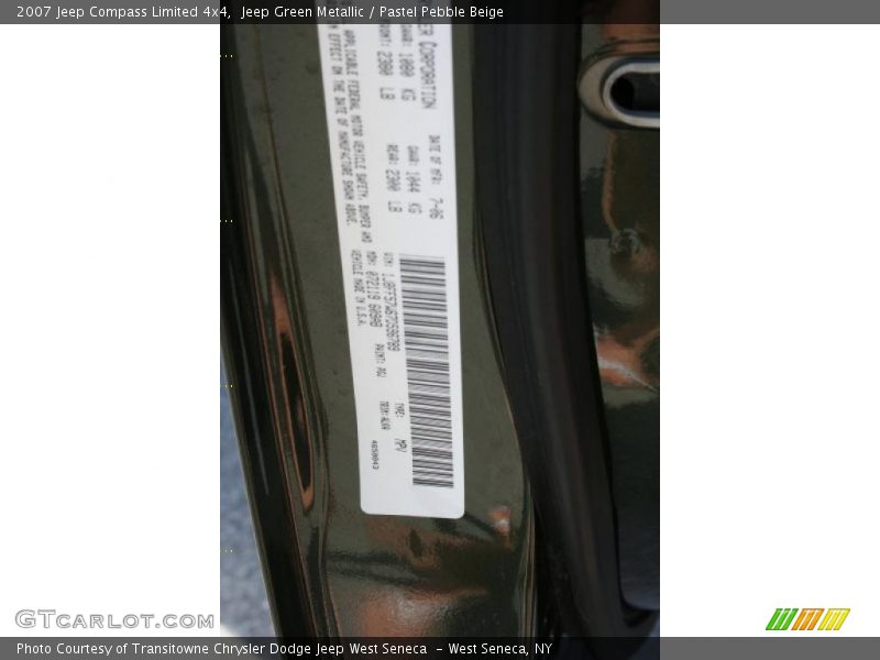 Jeep Green Metallic / Pastel Pebble Beige 2007 Jeep Compass Limited 4x4