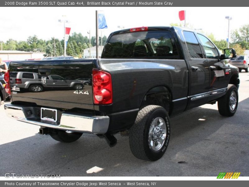 Brilliant Black Crystal Pearl / Medium Slate Gray 2008 Dodge Ram 3500 SLT Quad Cab 4x4