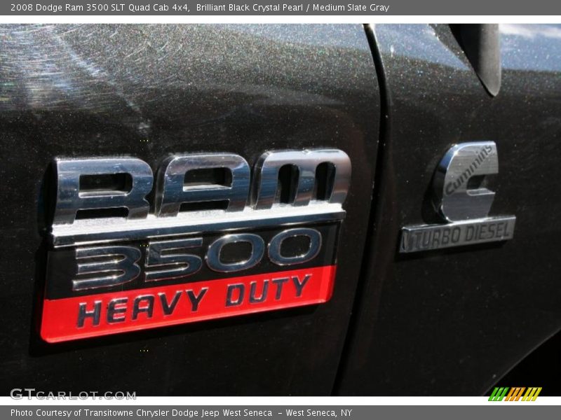 Brilliant Black Crystal Pearl / Medium Slate Gray 2008 Dodge Ram 3500 SLT Quad Cab 4x4