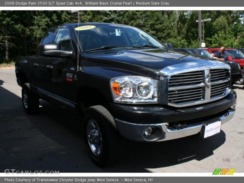 Brilliant Black Crystal Pearl / Medium Slate Gray 2008 Dodge Ram 3500 SLT Quad Cab 4x4