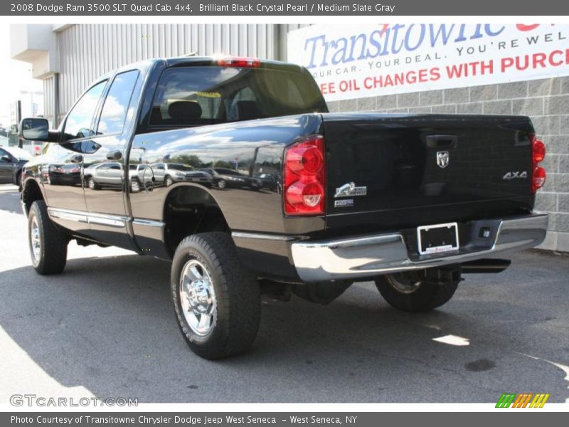 Brilliant Black Crystal Pearl / Medium Slate Gray 2008 Dodge Ram 3500 SLT Quad Cab 4x4