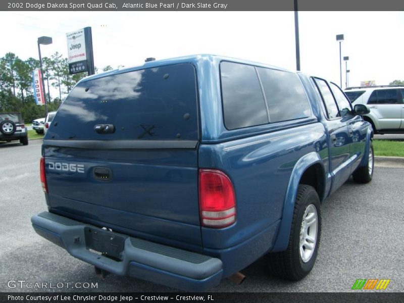 Atlantic Blue Pearl / Dark Slate Gray 2002 Dodge Dakota Sport Quad Cab