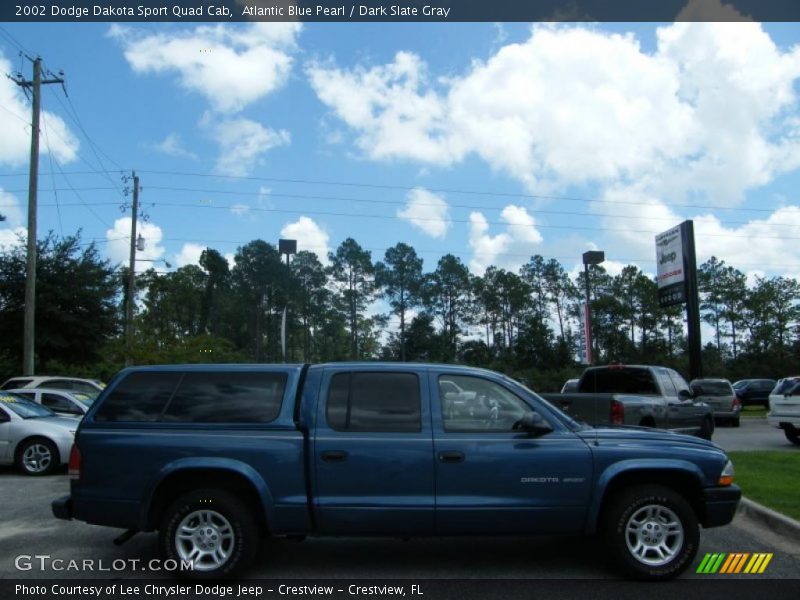 Atlantic Blue Pearl / Dark Slate Gray 2002 Dodge Dakota Sport Quad Cab