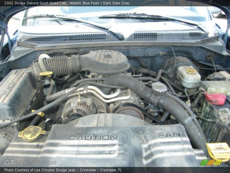 Atlantic Blue Pearl / Dark Slate Gray 2002 Dodge Dakota Sport Quad Cab