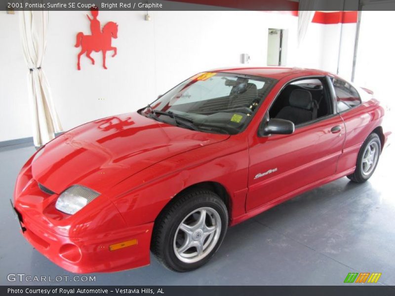 Bright Red / Graphite 2001 Pontiac Sunfire SE Coupe