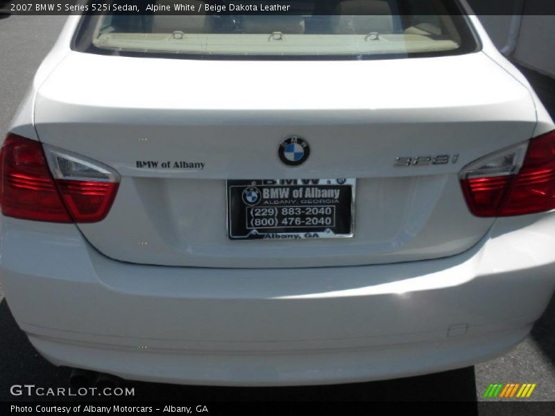 Alpine White / Beige Dakota Leather 2007 BMW 5 Series 525i Sedan