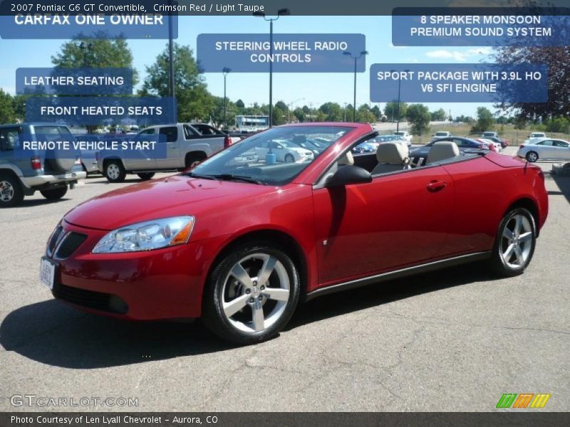 Crimson Red / Light Taupe 2007 Pontiac G6 GT Convertible