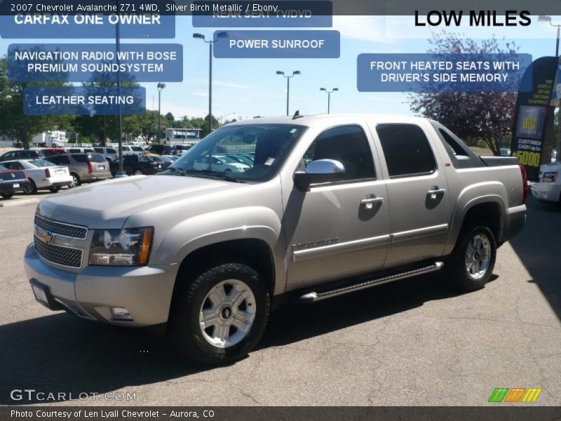 Silver Birch Metallic / Ebony 2007 Chevrolet Avalanche Z71 4WD