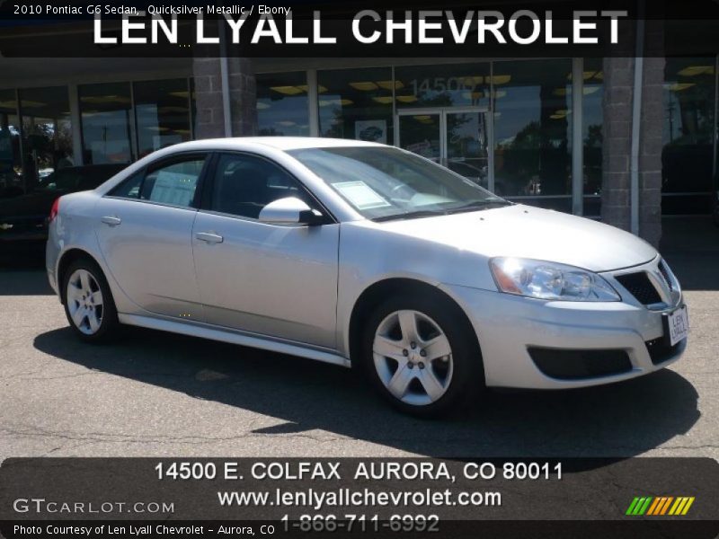 Quicksilver Metallic / Ebony 2010 Pontiac G6 Sedan
