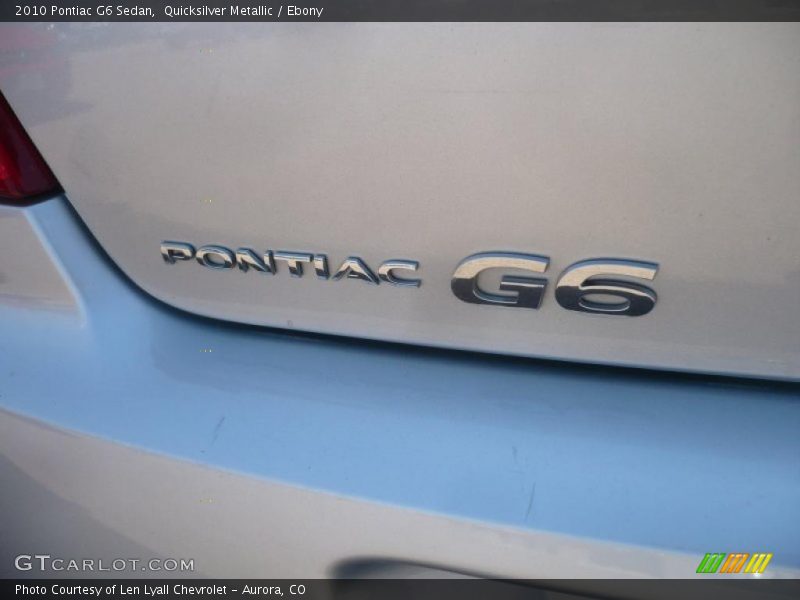 Quicksilver Metallic / Ebony 2010 Pontiac G6 Sedan