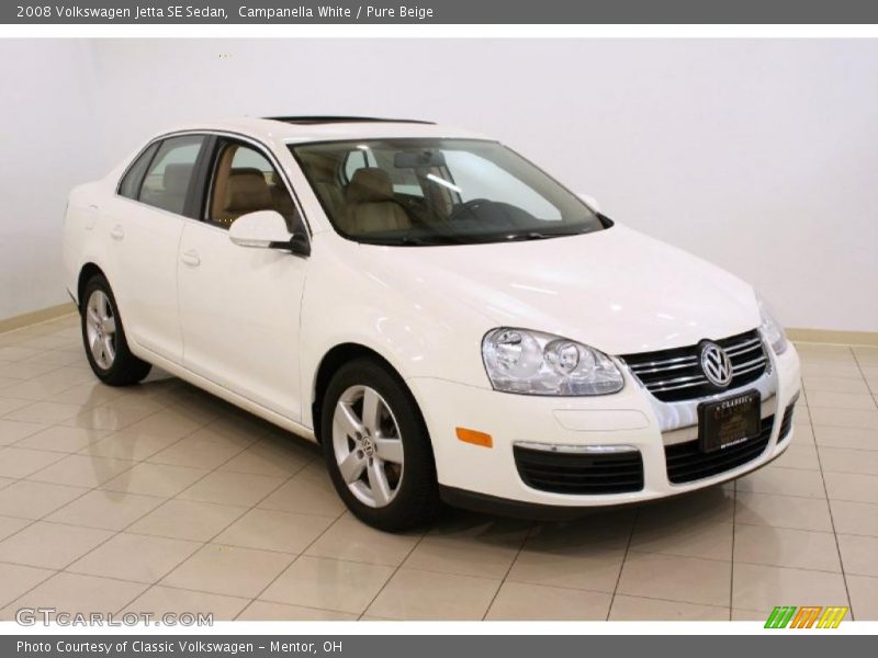 Campanella White / Pure Beige 2008 Volkswagen Jetta SE Sedan