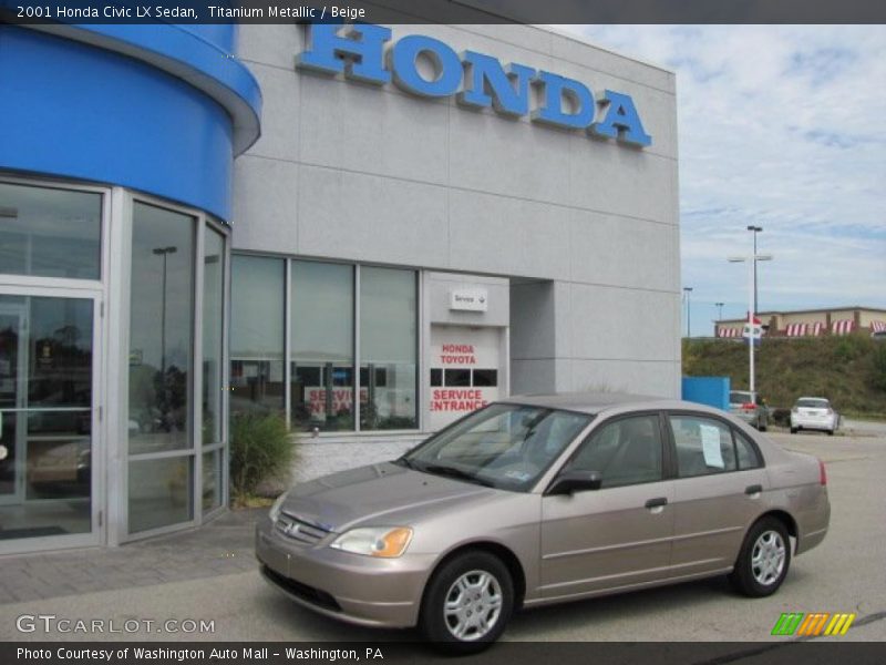 Titanium Metallic / Beige 2001 Honda Civic LX Sedan