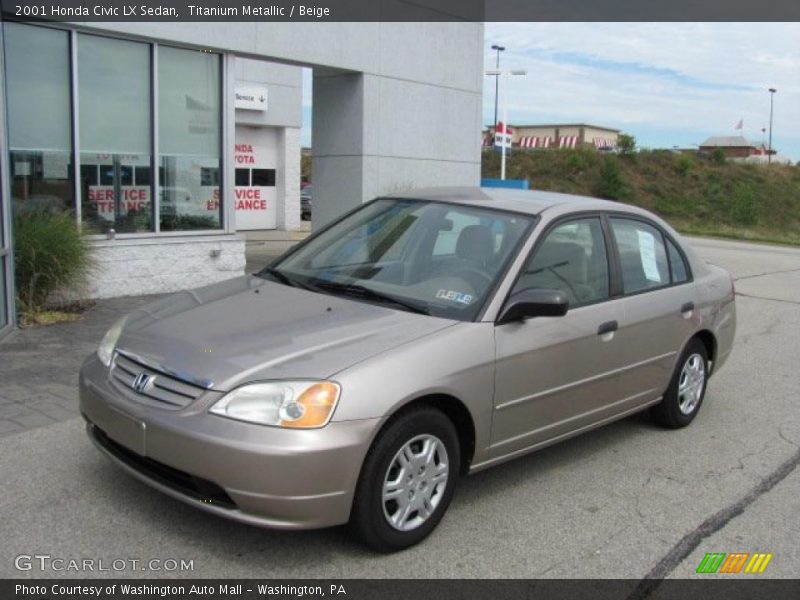 Titanium Metallic / Beige 2001 Honda Civic LX Sedan