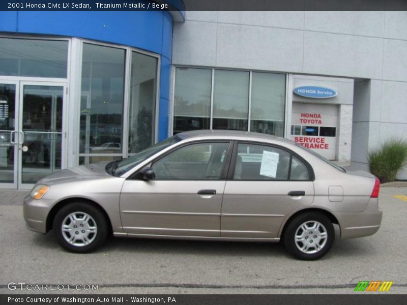Titanium Metallic / Beige 2001 Honda Civic LX Sedan