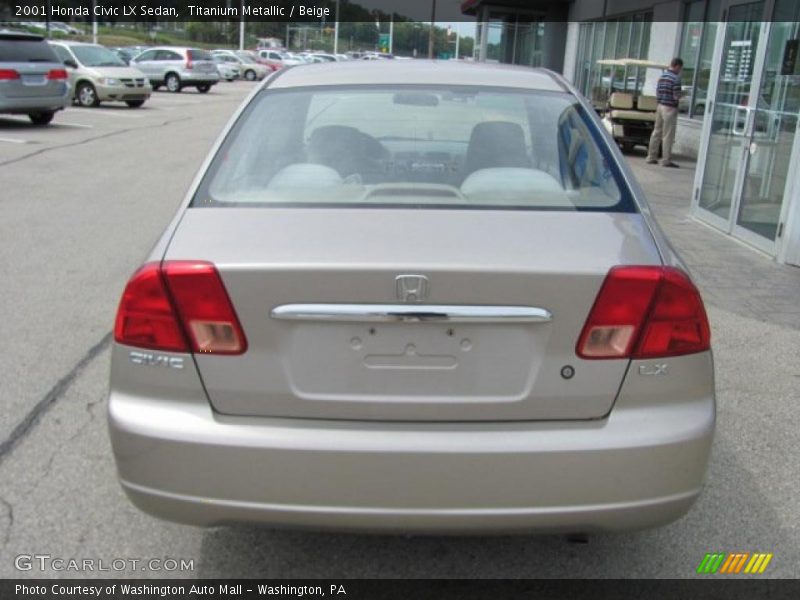 Titanium Metallic / Beige 2001 Honda Civic LX Sedan