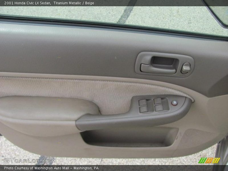 Titanium Metallic / Beige 2001 Honda Civic LX Sedan