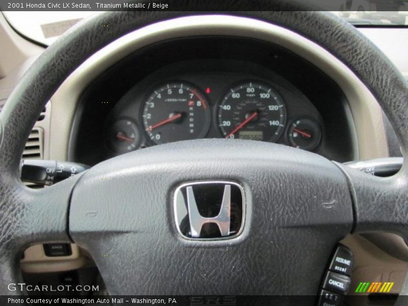 Titanium Metallic / Beige 2001 Honda Civic LX Sedan
