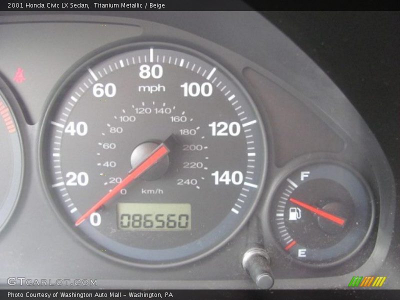 Titanium Metallic / Beige 2001 Honda Civic LX Sedan