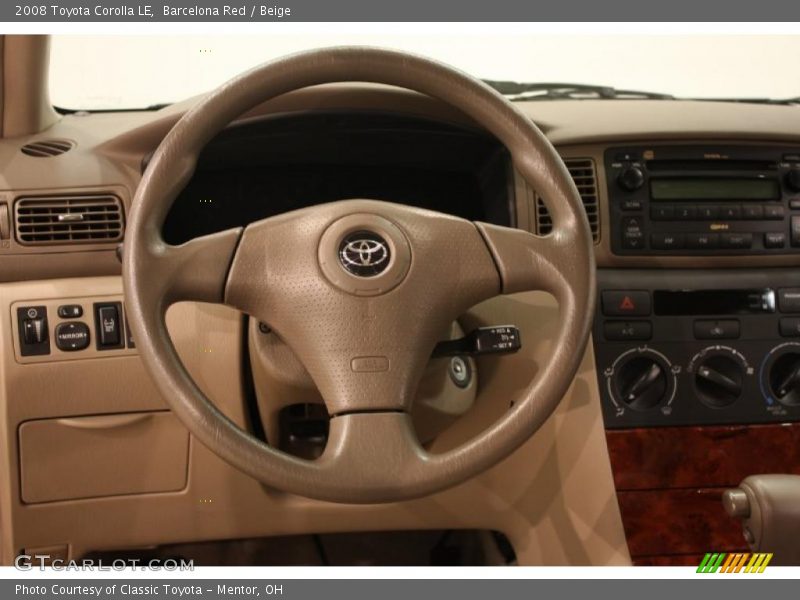 Barcelona Red / Beige 2008 Toyota Corolla LE