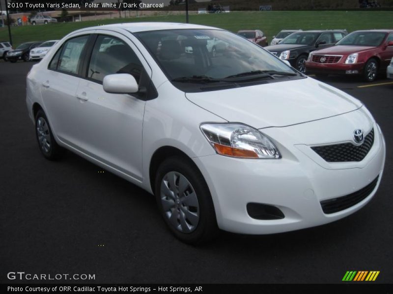 Polar White / Dark Charcoal 2010 Toyota Yaris Sedan