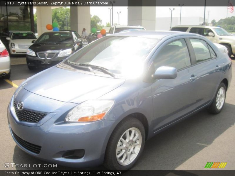 Zephyr Blue Mica / Dark Charcoal 2010 Toyota Yaris Sedan