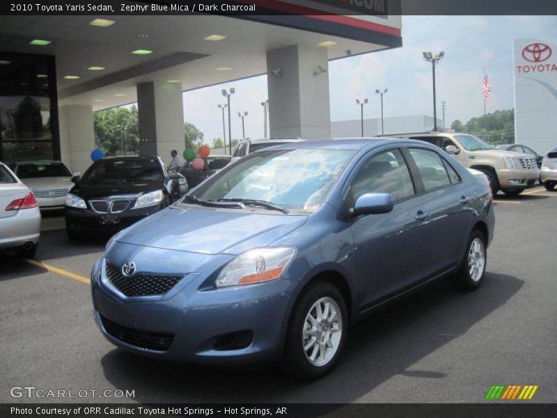 Zephyr Blue Mica / Dark Charcoal 2010 Toyota Yaris Sedan