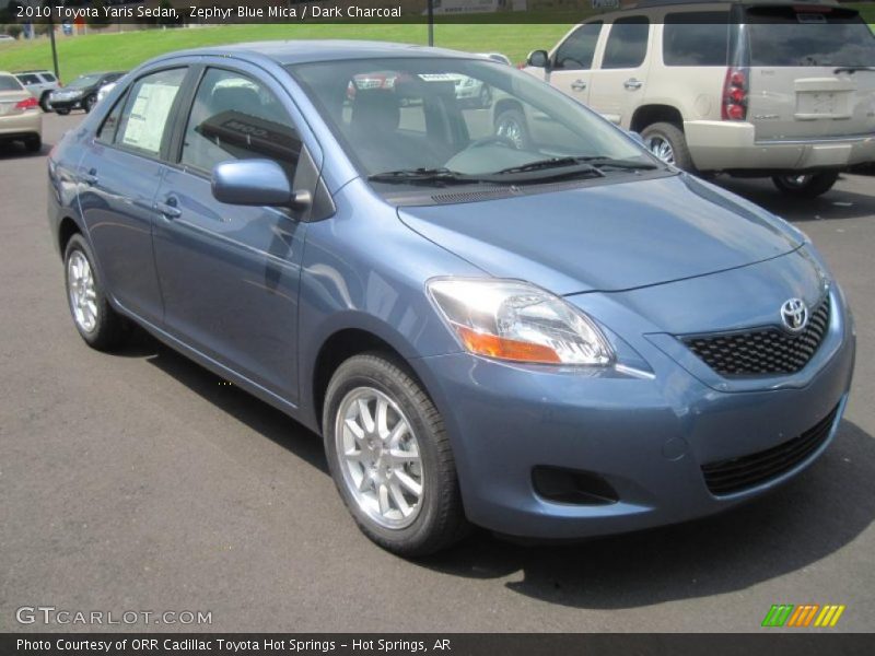 Zephyr Blue Mica / Dark Charcoal 2010 Toyota Yaris Sedan