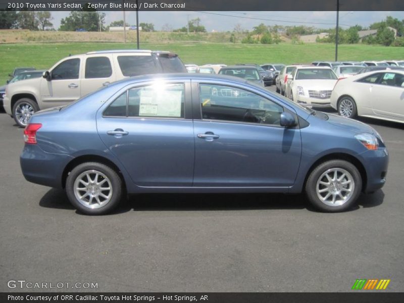Zephyr Blue Mica / Dark Charcoal 2010 Toyota Yaris Sedan