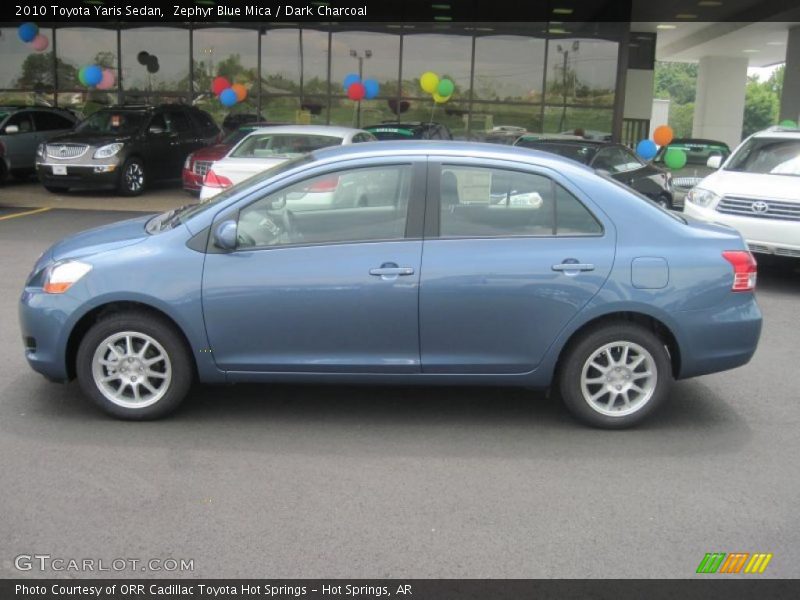 Zephyr Blue Mica / Dark Charcoal 2010 Toyota Yaris Sedan