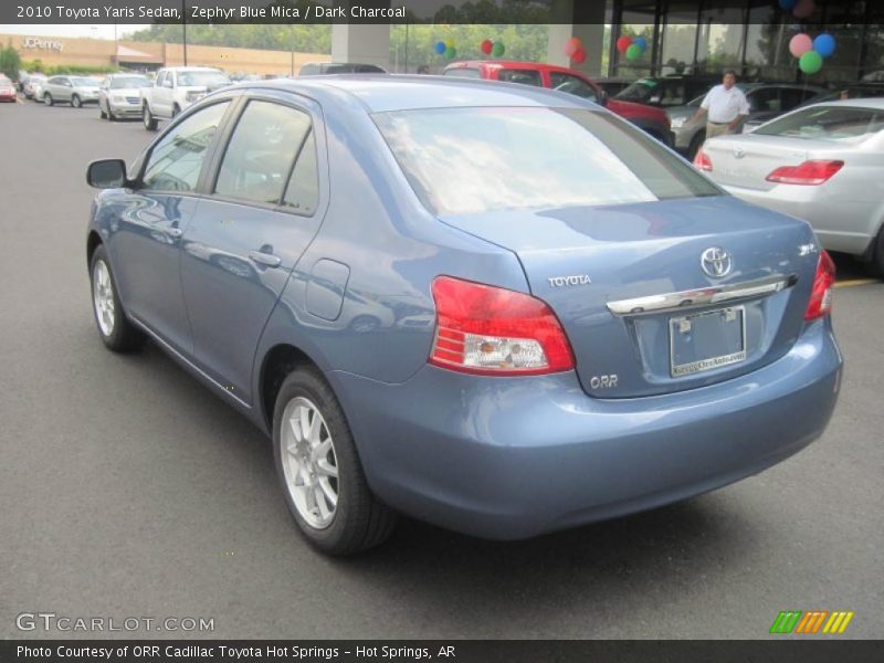 Zephyr Blue Mica / Dark Charcoal 2010 Toyota Yaris Sedan