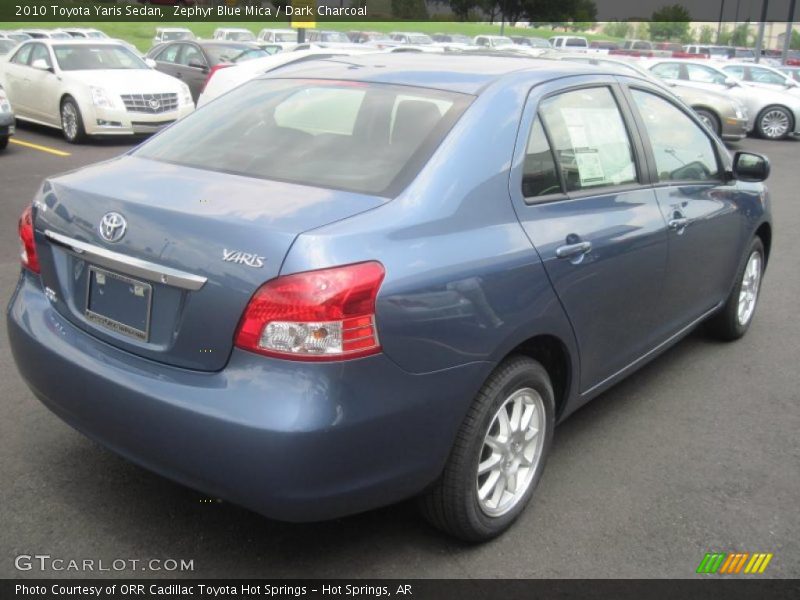 Zephyr Blue Mica / Dark Charcoal 2010 Toyota Yaris Sedan