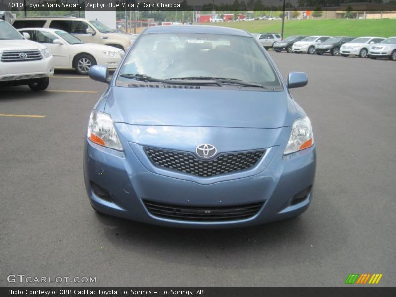 Zephyr Blue Mica / Dark Charcoal 2010 Toyota Yaris Sedan