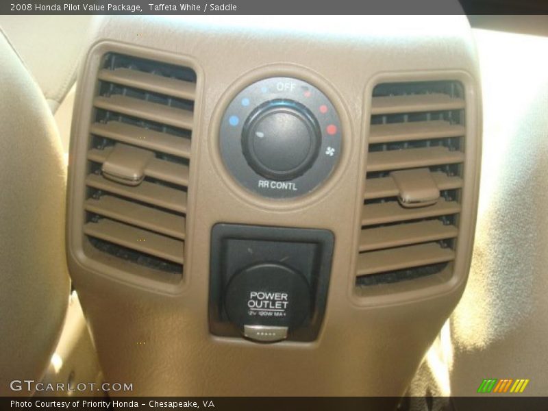 Taffeta White / Saddle 2008 Honda Pilot Value Package