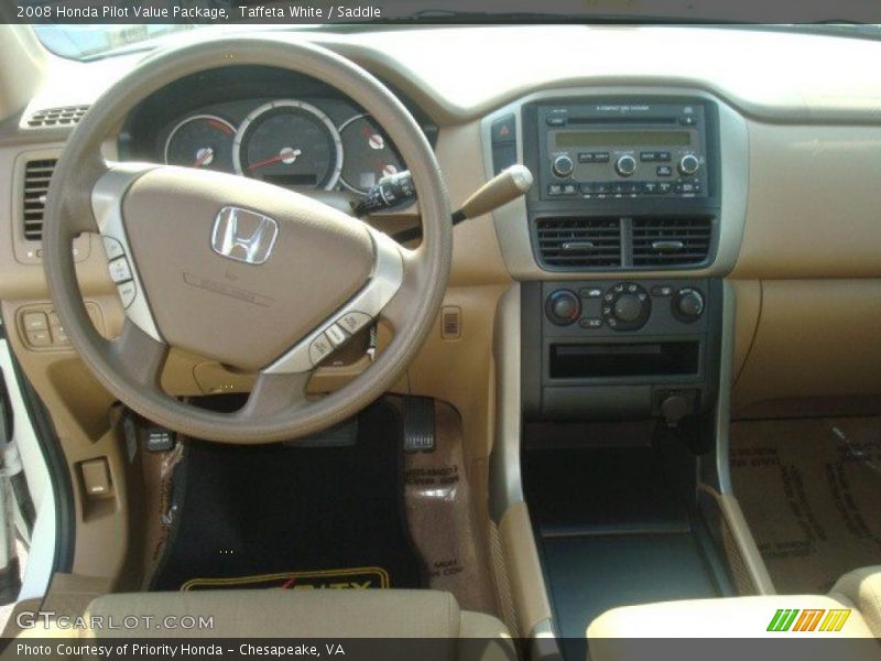 Taffeta White / Saddle 2008 Honda Pilot Value Package