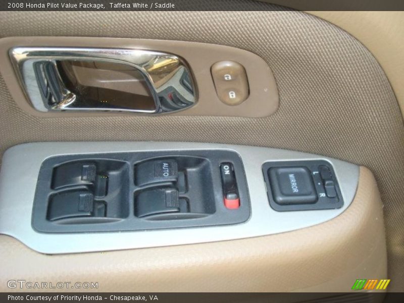 Taffeta White / Saddle 2008 Honda Pilot Value Package