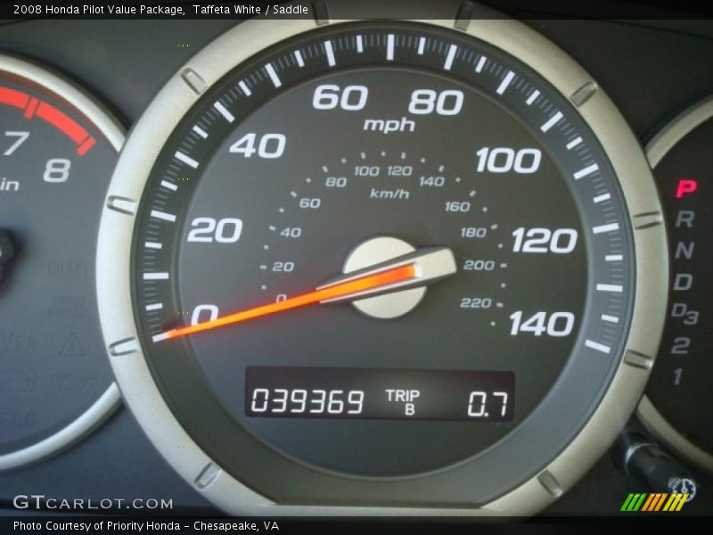 Taffeta White / Saddle 2008 Honda Pilot Value Package
