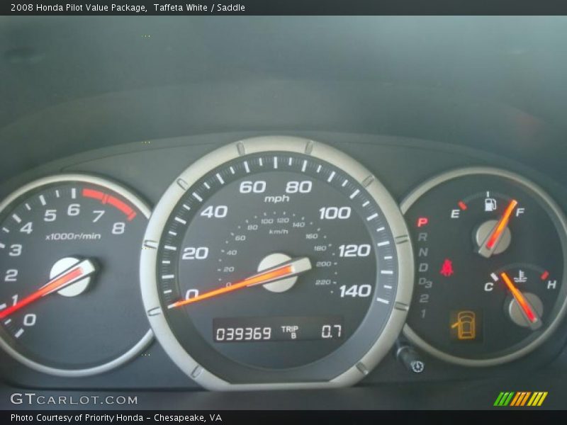 Taffeta White / Saddle 2008 Honda Pilot Value Package