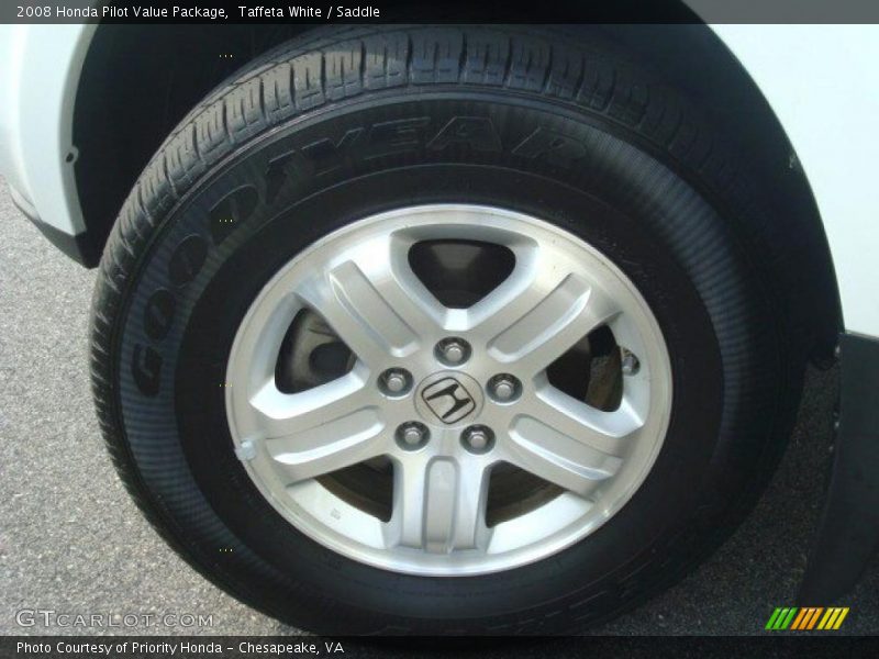Taffeta White / Saddle 2008 Honda Pilot Value Package
