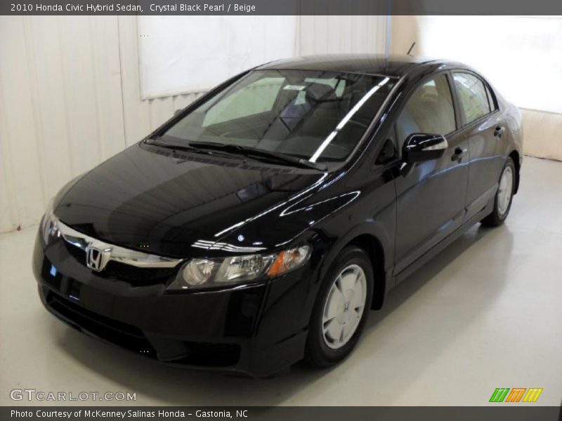 Crystal Black Pearl / Beige 2010 Honda Civic Hybrid Sedan