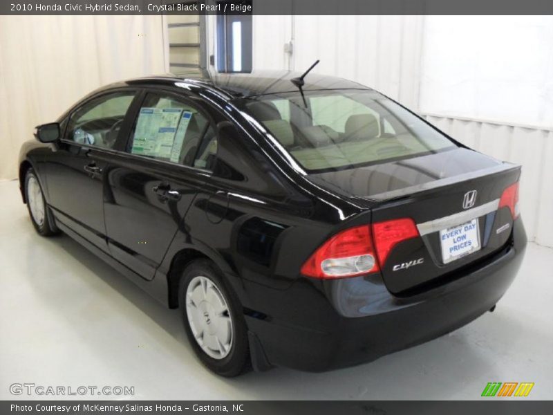 Crystal Black Pearl / Beige 2010 Honda Civic Hybrid Sedan