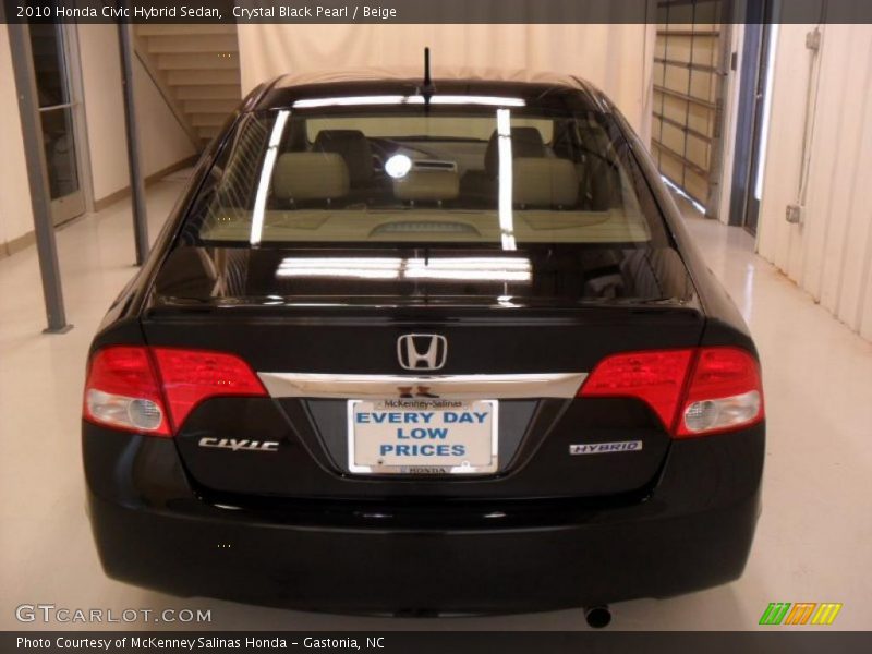 Crystal Black Pearl / Beige 2010 Honda Civic Hybrid Sedan