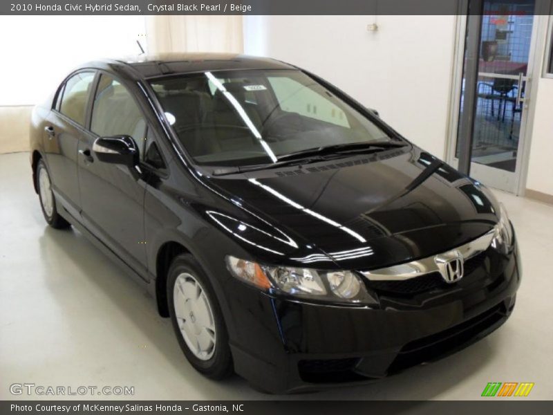 Crystal Black Pearl / Beige 2010 Honda Civic Hybrid Sedan