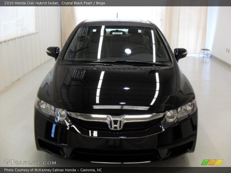 Crystal Black Pearl / Beige 2010 Honda Civic Hybrid Sedan