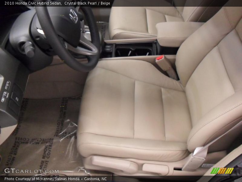 Crystal Black Pearl / Beige 2010 Honda Civic Hybrid Sedan
