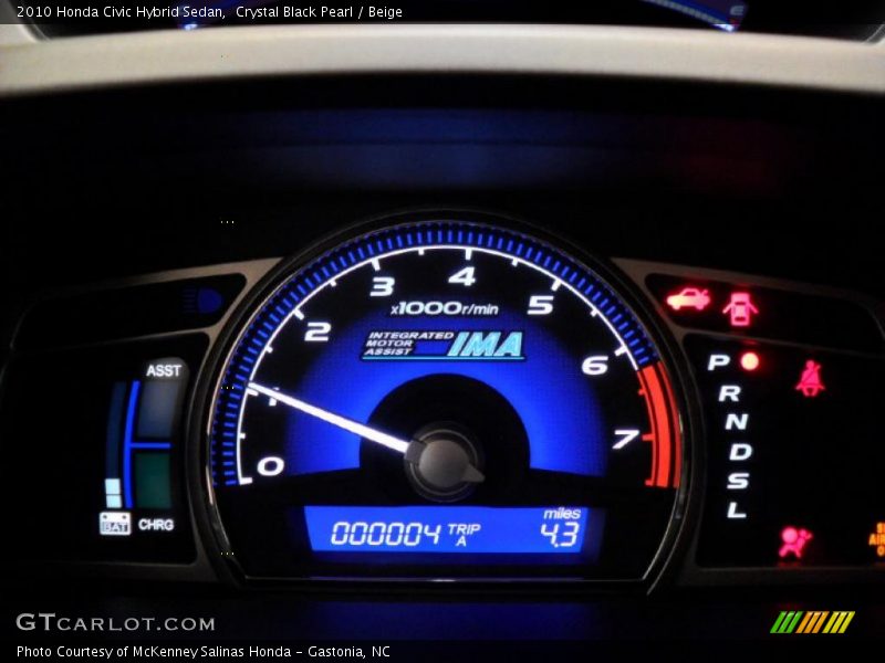 Crystal Black Pearl / Beige 2010 Honda Civic Hybrid Sedan